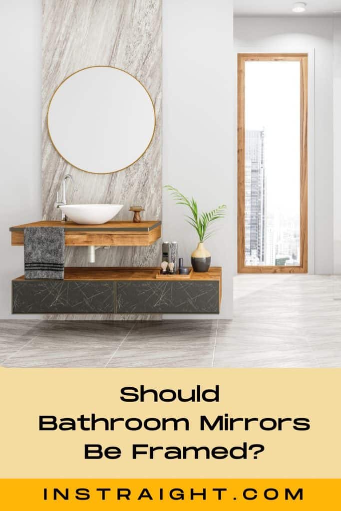 framed bathroom mirror